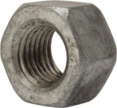 Value Collection - 1-8 UNC Steel Right Hand Heavy Hex Nut - 1-5/8" Across Flats, 63/64" High, Galvanized Finish - Caliber Tooling