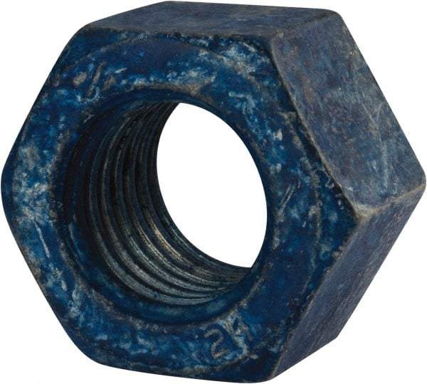 Value Collection - 1-1/8 - 7 UNC Steel Right Hand Heavy Hex Nut - 1-13/16" Across Flats, 1-7/64" High, Galvanized Finish - Caliber Tooling