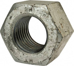 Value Collection - 2 - 4-1/2 UNC Steel Right Hand Heavy Hex Nut - 3-1/8" Across Flats, 1-31/32" High, Hot Dipped Galvanized Finish - Caliber Tooling