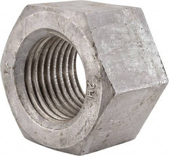 Value Collection - 2-1/2 - 4 UNC Steel Right Hand Heavy Hex Nut - 3-7/8" Across Flats, 2-29/64" High, Hot Dipped Galvanized Finish - Caliber Tooling