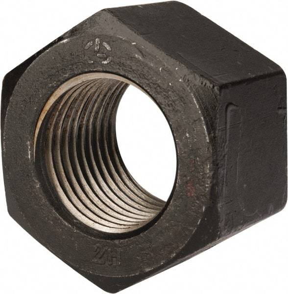 Value Collection - 2-3/4 - 4 UNC Steel Right Hand Heavy Hex Nut - 4-1/4" Across Flats, 2-45/64" High, Uncoated, 2B Class of Fit - Caliber Tooling