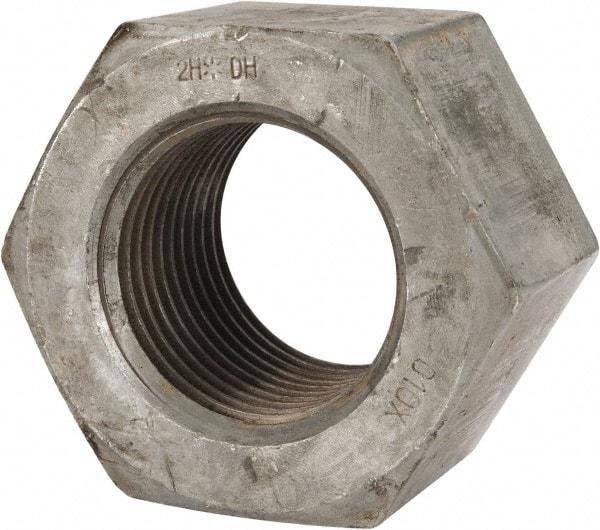 Value Collection - 3-4 UNC Steel Right Hand Heavy Hex Nut - 4-5/8" Across Flats, 2-61/64" High, Hot Dipped Galvanized Finish - Caliber Tooling