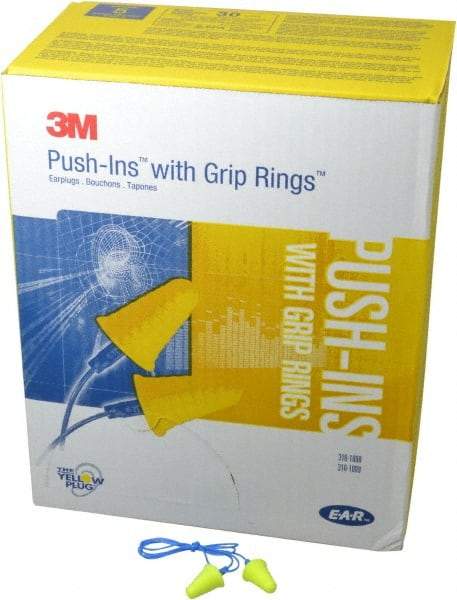 3M - Reusable, Corded, 30 dB Earplugs - Yellow, 200 Pairs - Caliber Tooling