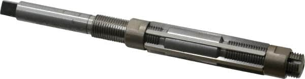 Made in USA - Size E, Straight Shank Hand Adjustable Reamer - 7" OAL, Right Hand Cut, High Speed Steel, Bright Finish - Caliber Tooling