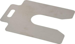 Made in USA - 20 Piece, 4 Inch Long x 4 Inch Wide x 0.02 Inch Thick, Slotted Shim Stock - Stainless Steel, 1-1/4 Inch Wide Slot - Caliber Tooling