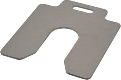 Made in USA - 10 Piece, 4 Inch Long x 4 Inch Wide x 0.075 Inch Thick, Slotted Shim Stock - Stainless Steel, 1-1/4 Inch Wide Slot - Caliber Tooling