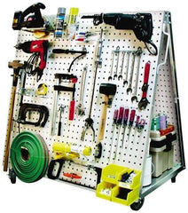 Triton - 48-1/2 Inches Wide x 46 Inches High x 26-5/8 Inches Deep A-Frame Double Sided Pegboard Tool Cart - 850 Lbs. Load Limit, 28 Square Ft. Surface Area - Caliber Tooling