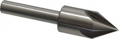 Interstate - 1" Head Diam, 1/2" Shank Diam, 4 Flute 60° High Speed Steel Countersink - Caliber Tooling