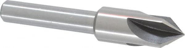 Interstate - 3/4" Head Diam, 1/2" Shank Diam, 4 Flute 82° High Speed Steel Countersink - Caliber Tooling