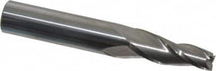 Accupro - 5° Taper Angle per Side, 1/4" Small End Diam, 1" LOC, Solid Carbide 3 Flute Tapered Square End Mill - 3" OAL, 7/16" Shank Diam, Spiral Flute - Caliber Tooling