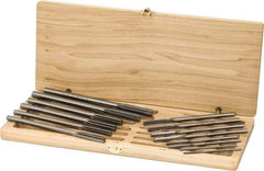 Made in USA - 0.123" to 0.4995", Chucking Reamer Set - Straight Flute, Right Hand Cut, 14 Pieces - Caliber Tooling