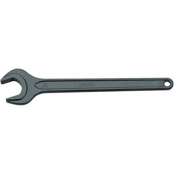 Open End Wrench: Single End Head, 46 mm 15 ° Head Angle, Vanadium Steel, Manganese Phosphate Finish