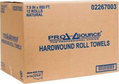 PRO-SOURCE - Hard Roll of 1 Ply Natural Paper Towels - 8" Wide, 800' Roll Length - Caliber Tooling