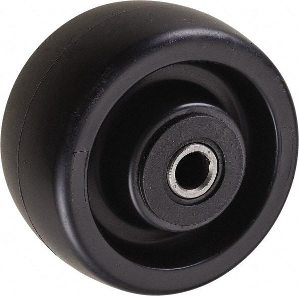 Value Collection - 4 Inch Diameter x 2 Inch Wide, Polyolefin Caster Wheel - 350 Lb. Capacity, 2-3/16 Inch Hub Length, 1/2 Inch Axle Diameter, Roller Bearing - Caliber Tooling