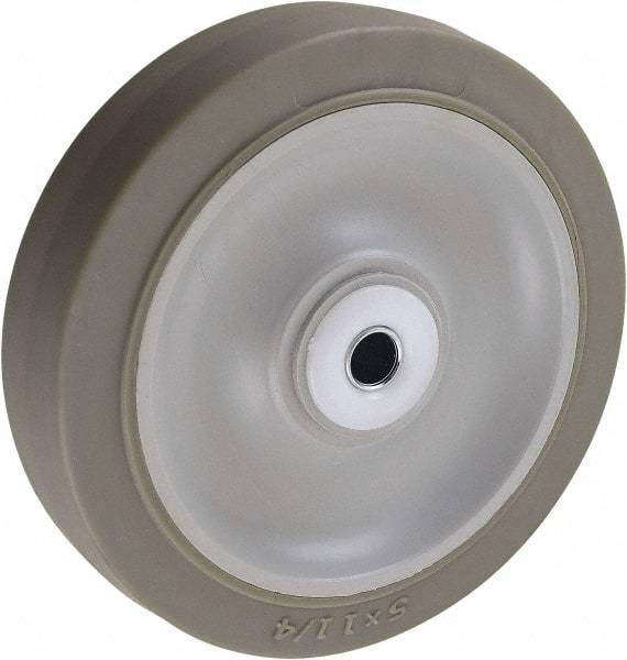 Value Collection - 5 Inch Diameter x 1-1/4 Inch Wide, Soft Rubber Caster Wheel - 200 Lb. Capacity, 1-1/2 Inch Hub Length, 3/8 Inch Axle Diameter, Sleeve Bearing - Caliber Tooling