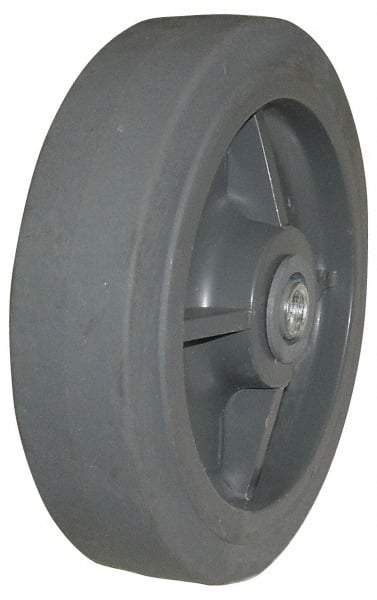 Value Collection - 6 Inch Diameter x 2 Inch Wide, Solid Rubber Caster Wheel - 400 Lb. Capacity, 2-3/16 Inch Hub Length, 1/2 Inch Axle Diameter, Roller Bearing - Caliber Tooling