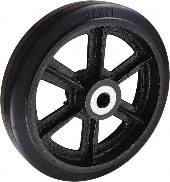 Value Collection - 12 Inch Diameter x 2-1/2 Inch Wide, Rubber Caster Wheel - 1,700 Lb. Capacity, 2-3/4 Inch Hub Length, 1 Inch Axle Diameter, Roller Bearing - Caliber Tooling