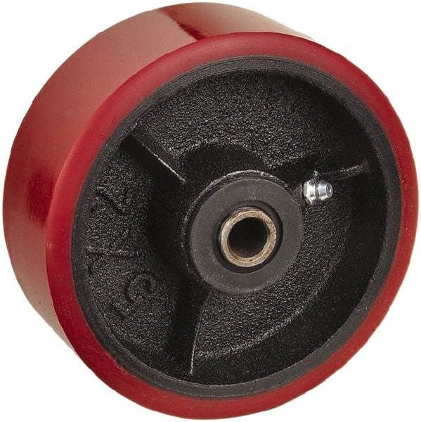 Value Collection - 5 Inch Diameter x 2 Inch Wide, Polyurethane Caster Wheel - 1,000 Lb. Capacity, 2-3/16 Inch Hub Length, 3/4 Inch Axle Diameter, Roller Bearing - Caliber Tooling