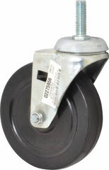 Value Collection - 5" Diam x 1-1/4" Wide x 6-1/8" OAH Stem Mount Swivel Caster - Soft Rubber, 200 Lb Capacity, Plain Bearing, 1/2-13 x 1-1/2" Threaded Stem - Caliber Tooling