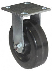 Value Collection - 5" Diam x 2" Wide x 6-1/2" OAH Top Plate Mount Rigid Caster - Phenolic, 1,000 Lb Capacity, Roller Bearing, 4 x 4-1/2" Plate - Caliber Tooling