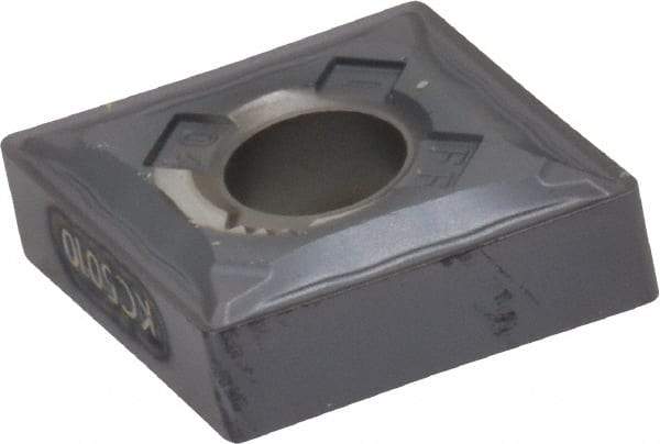 Kennametal - CNMG321 FF Grade KC5010 Carbide Turning Insert - TiAlN Finish, 80° Diamond, 3/8" Inscr Circle, 1/8" Thick, 1/64" Corner Radius - Caliber Tooling