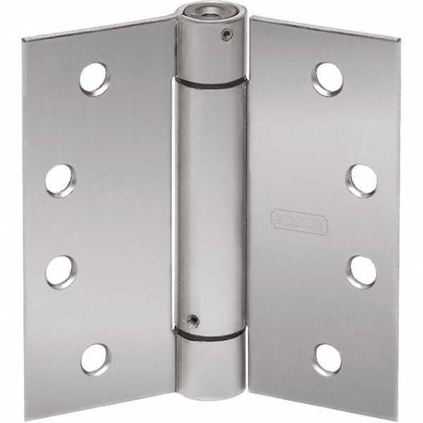 Stanley - 4" Long x 4" Wide Grade 1 304 Stainless Steel Full Mortise Spring Commercial Hinge - Caliber Tooling