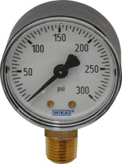 Wika - 2" Dial, 1/4 Thread, 0-300 Scale Range, Pressure Gauge - Lower Connection Mount, Accurate to 3-2-3% of Scale - Caliber Tooling