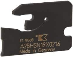 Kennametal - 3/4" Blade Height, 0.0787" Blade Width, 1" OAL, Neutral Cut, Single End Indexable Cut-Off Blade - 16mm Max Depth of Cut, A2BHSN Blade - Caliber Tooling