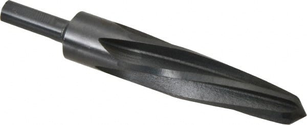 Made in USA - 1-1/16" Reamer Diam, 5/8" Small End Diam, 1/2" Diam Straight Shank, 5" Flute, Bridge Reamer - Caliber Tooling