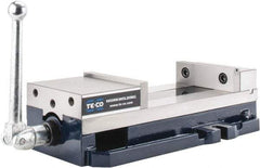 TE-CO - 6" Jaw Width, 9" Jaw Opening Capacity, Horizontal Stationary Machine Vise - Manual Operation, 8,200 Lb Capacity, 1 Station, 437.03mm Long x 117.48mm High x 1-1/2" Deep, 44.45mm Jaw Height - Caliber Tooling