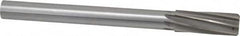 Made in USA - 1" High Speed Steel 8 Flute Chucking Reamer - Spiral Flute, 7/8" Straight Shank, 2-3/4" Flute Length, 10-1/2" OAL - Caliber Tooling