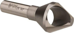 M.A. Ford - 1-1/8" Head Diam, 1/2" Shank Diam, 0 Flute 60° High Speed Steel Countersink - Bright Finish, 2-7/8" OAL, Single End, Straight Shank, Right Hand Cut - Caliber Tooling