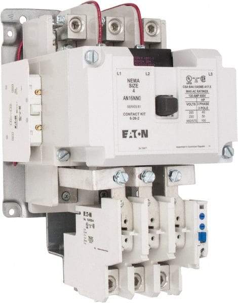 Eaton Cutler-Hammer - 110 Coil VAC at 50 Hz, 120 Coil VAC at 60 Hz, 135 Amp, NEMA Size 4, Nonreversible Open Enclosure NEMA Motor Starter - 3 Phase hp: 40 VAC - Caliber Tooling