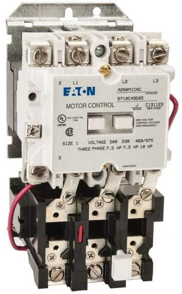 Eaton Cutler-Hammer - 27 Amp, NEMA Size 1, Nonreversible Open Enclosure NEMA Motor Starter - 1 hp at 3 Phase - Caliber Tooling