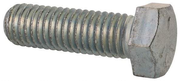 Made in North America - 1/2-13 UNC, 1-5/8" Length Under Head Hex Head Cap Screw - Partially Threaded, Grade 5 Steel, Zinc-Plated Finish, 3/4" Hex - Caliber Tooling