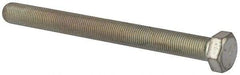 Made in North America - 1/2-20 UNF, 5-1/2" Length Under Head Hex Head Cap Screw - Fully Threaded, Grade 5 Steel, Zinc-Plated Finish, 3/4" Hex - Caliber Tooling