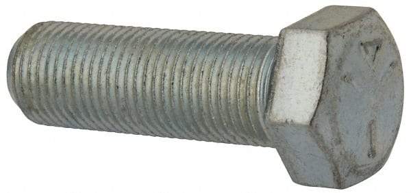 Made in USA - 9/16-18 UNF, 1-3/4" Length Under Head Hex Head Cap Screw - Fully Threaded, Grade 5 Steel, Zinc-Plated Finish, 13/16" Hex - Caliber Tooling