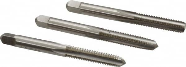 Hertel - 1/4-28 UNF, 4 Flute, Bottoming, Plug & Taper, Bright Finish, High Speed Steel Tap Set - 2-1/2" OAL, 2B/3B Class of Fit - Caliber Tooling