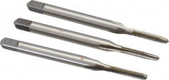 Hertel - #2-56 UNC, 3 Flute, Bottoming, Plug & Taper, Bright Finish, High Speed Steel Tap Set - 1-3/4" OAL, 2B/3B Class of Fit - Exact Industrial Supply