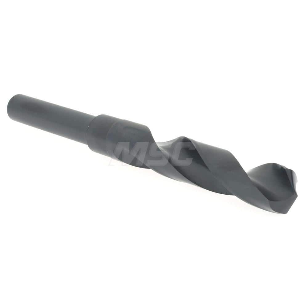 Reduced Shank Drill Bit: 43/64'' Dia, 1/2'' Shank Dia, 118  ™, High Speed Steel 6'' OAL, 3'' Flute Length, Oxide Finish, Straight-Cylindrical Shank, RH Cut