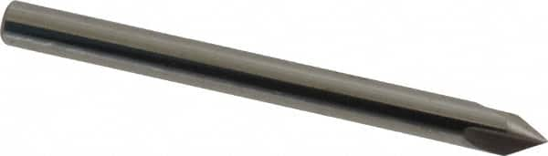 Hertel - 1/8" Head Diam, 1/8" Shank Diam, 3 Flute 60° Solid Carbide Countersink - Caliber Tooling