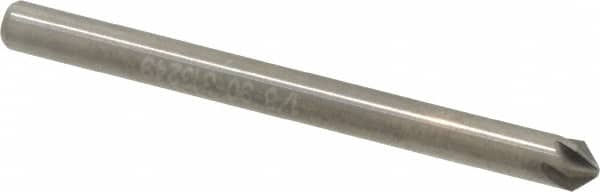 Hertel - 1/8" Head Diam, 1/8" Shank Diam, 6 Flute 90° Solid Carbide Countersink - Caliber Tooling