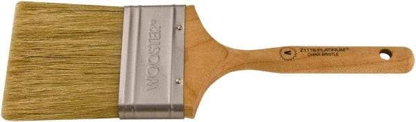 Wooster Brush - 3" Flat Hog Varnish Brush - 2-15/16" Bristle Length, 5-1/8" Maple Dowel Handle - Caliber Tooling