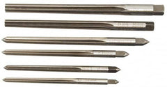 Alvord Polk - #0 to #5 Pin, 0.1287 to 0.2409" Diam, 0.1287 to 0.2409" Small End, Straight Shank, Taper Pin Reamer Set - Caliber Tooling