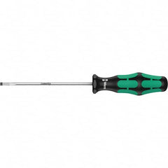 Wera - 3mm Blade Width, Slotted Screwdriver - 150mm Blade Length, Round Shank, Ergonomic Handle - Caliber Tooling