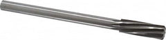 Made in USA - 23/32" High Speed Steel 8 Flute Chucking Reamer - Spiral Flute, 0.5615" Straight Shank, 2-1/4" Flute Length, 9" OAL - Caliber Tooling