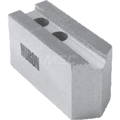 Huron Machine Products - Soft Lathe Chuck Jaws; Jaw Type: Square ; Material: 1018 Steel ; Jaw Interface Type: 1.5mm x 60? Serrated ; Maximum Compatible Chuck Diameter (Inch): 6 ; Minimum Compatible Chuck Diameter (Inch): 1 ; Overall Height (Inch): 3 - Exact Industrial Supply