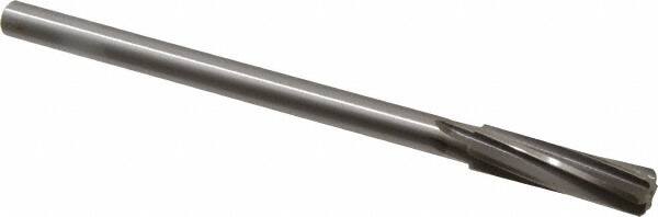 Made in USA - 17/32" Cobalt 6 Flute Chucking Reamer - Spiral Flute, 0.4355" Straight Shank, 2" Flute Length, 8" OAL - Caliber Tooling