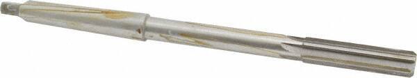 Interstate - 7/16" High Speed Steel 6 Flute Chucking Reamer - Straight Flute, 1MT Morse Taper Shank, 1-3/4" Flute Length, 7" OAL - Caliber Tooling