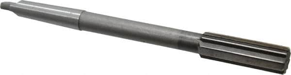 Interstate - 7/8" High Speed Steel 8 Flute Chucking Reamer - Straight Flute, 2MT Morse Taper Shank, 2-5/8" Flute Length, 10" OAL - Caliber Tooling